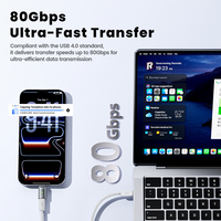 Adaptor Magnetik Toocki Berkualitas Tinggi 80Gbps USB 4.0 Transfer Data Ultra Cepat Konektor Tipe C untuk Laptop dan Ponsel