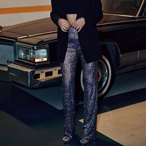 <span class=keywords><strong>Strass</strong></span> Sexy Fluorescent ajouré résille <span class=keywords><strong>pantalon</strong></span> à jambes larges cristal diamant brillant femmes <span class=keywords><strong>pantalon</strong></span> - Product Image 1