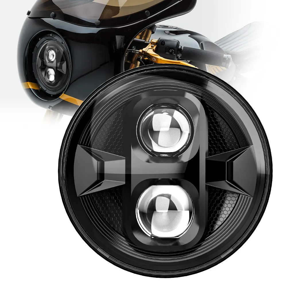 DOT onaylı Led sürüş aydınlatma 45W 7 inç yuvarlak Led far LED 7 "kafa ışık için Harley Davidson motosiklet Led farlar