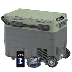 <span class=keywords><strong>Réfrigérateur</strong></span> portable 50L <span class=keywords><strong>à</strong></span> double température, deux portes, compresseur, application, <span class=keywords><strong>solaire</strong></span>, roues, tige télescopique, rechargeable, pour voiture et maison - Product Image 1