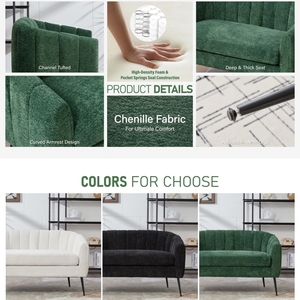 Poltrona da Lettura M Premium <span class=keywords><strong>in</strong></span> Ciniglia, Moderna e Accogliente, con Struttura <span class=keywords><strong>in</strong></span> <span class=keywords><strong>Legno</strong></span> Massello e Gambe <span class=keywords><strong>in</strong></span> Metallo, Produzione di Fabbrica - Product Image 4