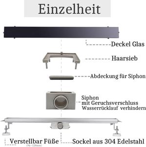 <span class=keywords><strong>Siphon</strong></span> de <span class=keywords><strong>douche</strong></span> avec coupe-odeur et filtre à cheveux Drain de sol plat Ensemble complet avec fixation au sol pour plateaux de <span class=keywords><strong>douche</strong></span> de - Product Image 3