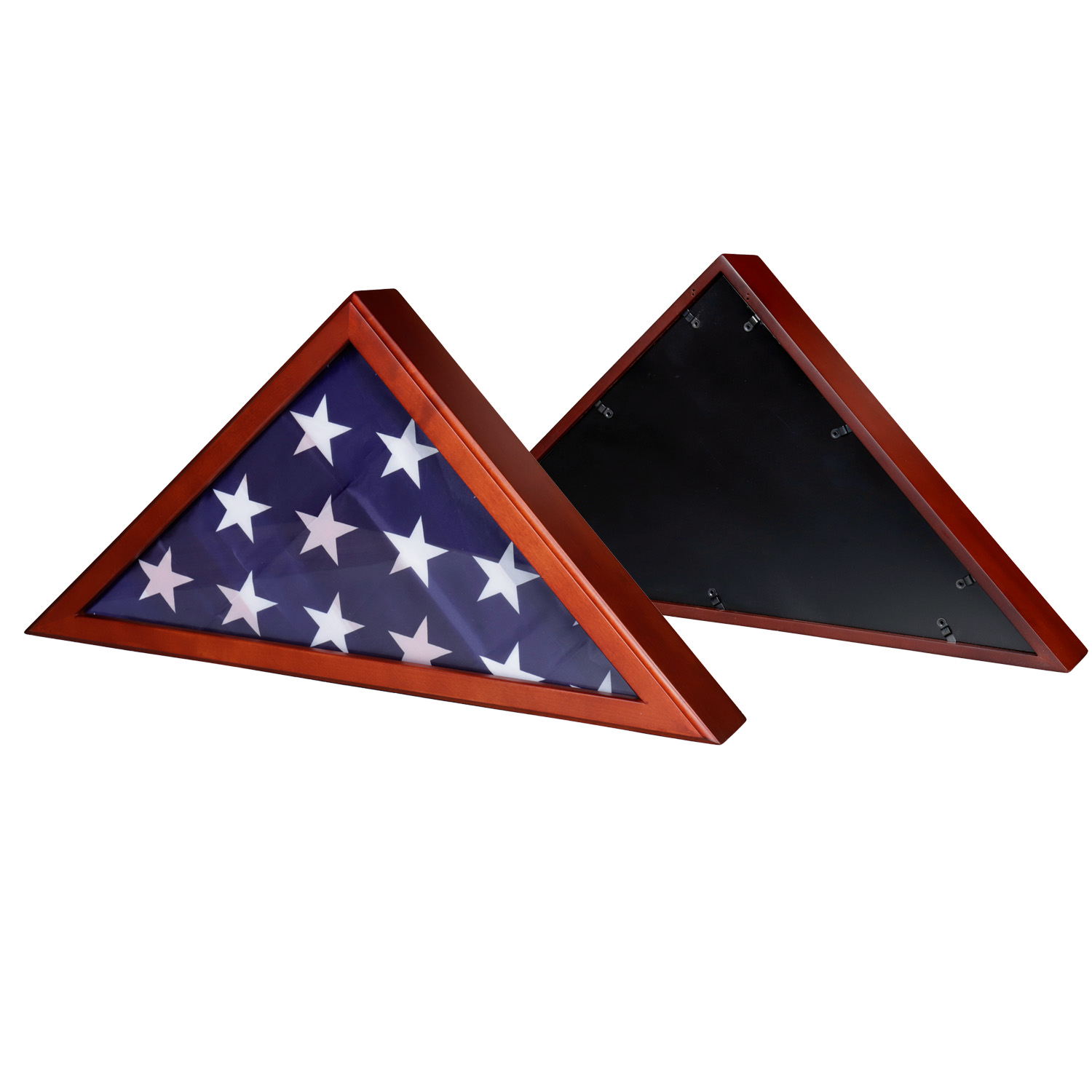 Роскошный Высококачественный Экологически чистый деревянный подвесной Сувенирный флаг Упаковка Дисплей на заказ треугольная Подарочная коробка большая