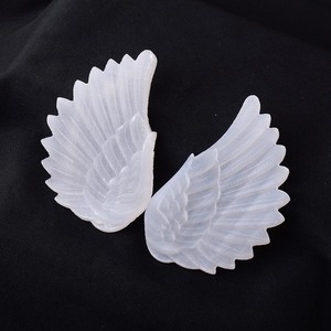 Cristallo curativo naturale all'ingrosso che intaglia grandi ali d'angelo in selenite <span class=keywords><strong>bianca</strong></span> di piume - Product Image 5