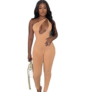 <span class=keywords><strong>Mono</strong></span> ajustado de una pieza para mujer, ajustado, asimétrico, sin mangas, liso - Product Image 1