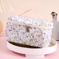 Tas Penyimpanan Makeup Kapas Berwarna-warni Kapasitas Besar Gaya Instagram, Organizer Perjalanan Portabel Bergaya Tinggi untuk Kamar Mandi