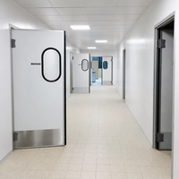 Porte battante à feuille unique, isolée en polyuréthane, à fermeture automatique, avec option pare-chocs, pour optimisation de l'espace et usage intensif
