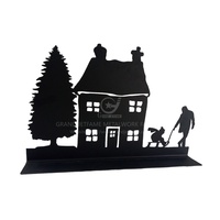 Ornement de maison de Noël en métal pour la décoration de table à la maison