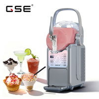 Machine à glace et à slush mini commerciale 2 en 1 de 2,6 L avec options de poudre de crème glacée au yaourt et au lait et de chocolat pour un usage domestique