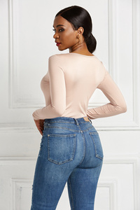 Body a Maniche Lunghe da <span class=keywords><strong>Donna</strong></span> in 10 Colori, Taglia 3XL Plus Size, Personalizzabile con Logo, Vendita all'Ingrosso Autunno 2026 - Product Image 6