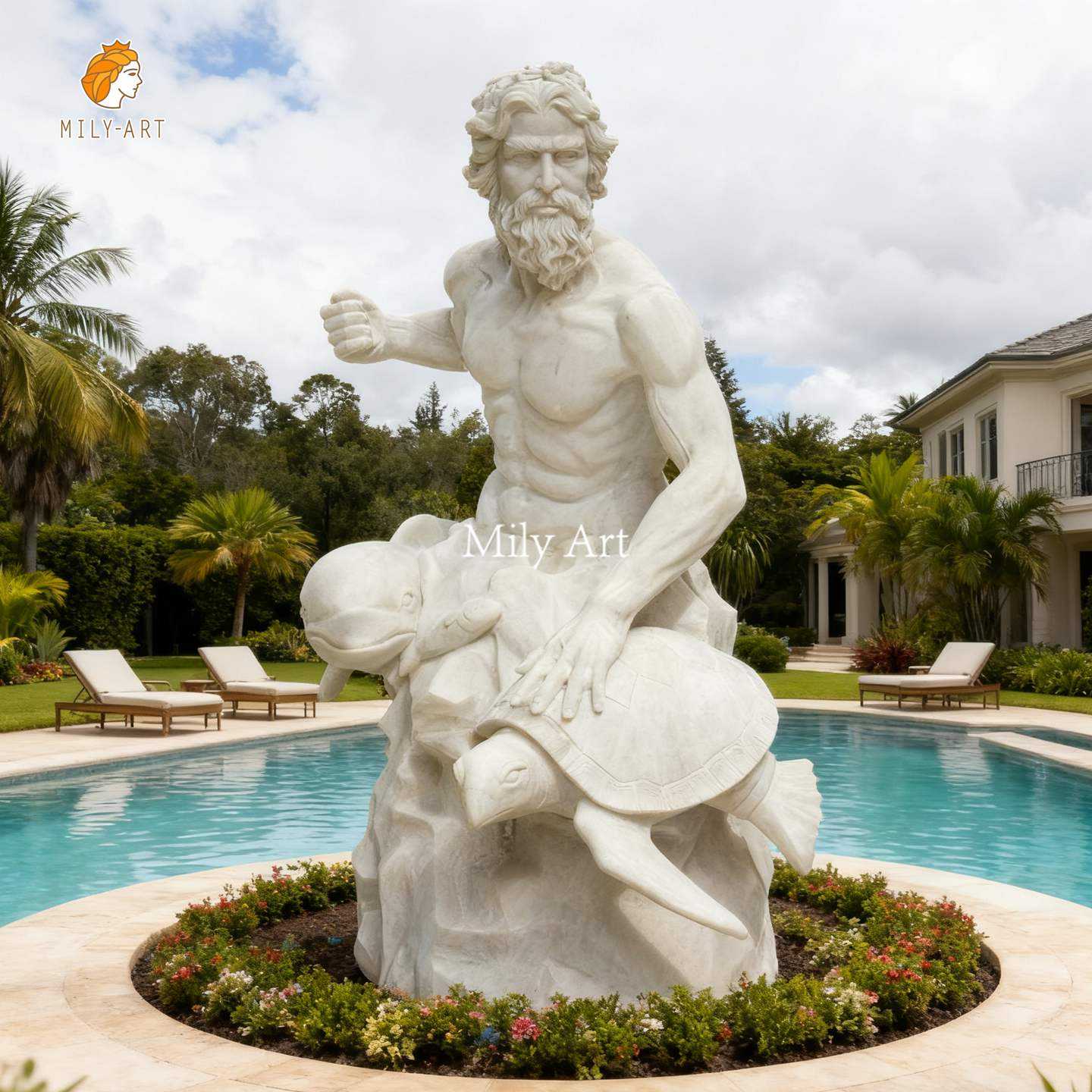 Estátua de Poseidon com Trídeo - Deuses Gregos em Tamanho Real para Casa e  Jardim, image size:1440x1440