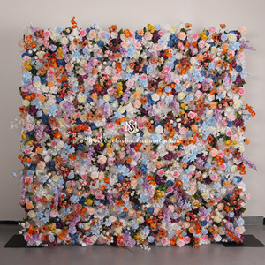 Fondale Floreale Multicolore con Base in Tessuto Arrotolabile, Decorazione per Attività Autunnali - Product Image 1