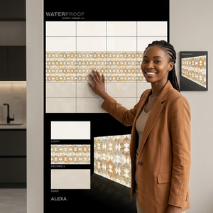 Carreaux de revêtement mural en céramique ultra-minces et flexibles de 8,5 mm, design porcelaine, 12x24 30x60 300x600 mm, légers, pour extérieur et salle de bain - Product Image 1
