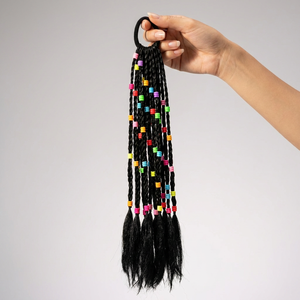 Extension <span class=keywords><strong>per</strong></span> capelli a coda di cavallo intrecciata <span class=keywords><strong>per</strong></span> bambine con perline colorate, elastico <span class=keywords><strong>per</strong></span> capelli sintetico a treccia <span class=keywords><strong>per</strong></span> ragazze, accessorio <span class=keywords><strong>per</strong></span> capelli <span class=keywords><strong>per</strong></span> uso quotidiano e feste - Product Image 3