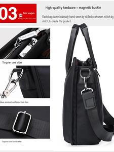 Nueva Bolsa de Hombro Cruzada de Piel Vacuna y Nylon para Portátil, Estilo Casual y de Negocios, Ligera y Delgada, Venta al Por Mayor - Product Image 3