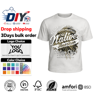 T-shirt graphique vierge personnalisé 180g en polyester, T-shirt oversize à manches longues, T-shirts vierges de grande taille et poids lourd - Product Image 1