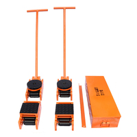 Kit de patins de déplacement pour machines de type chariot, rouleaux de manutention de machines lourdes en acier avec barre de direction et coffret de rangement métallique pour usine