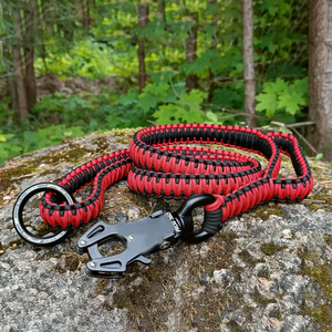 Heavy Duty <span class=keywords><strong>Two</strong></span> Handle Durable <span class=keywords><strong>Dog</strong></span> Paracord <span class=keywords><strong>Dog</strong></span> Lead Leash con Frog 360 Clip - Product Image 1