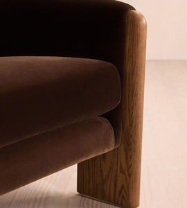 Juego de sillones italianos de madera maciza, silla de ocio de tela suave para sala de estar, silla perezosa de ocio - Product Image 4