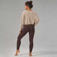 Ensemble de yoga 3 pièces personnalisé de qualité supérieure pour femme, respirant, moulant, avec shrug oversize, collection automne, marque privée, ensemble athleisure assorti