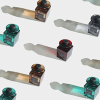 Bouteille vide en verre ambré de 100ml avec diffuseur de parfum, bouteille et boîte cadeau