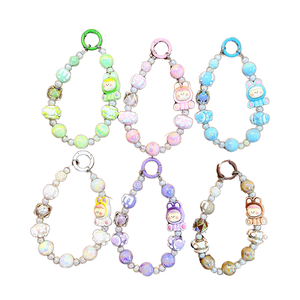 Chaîne <span class=keywords><strong>de</strong></span> téléphone portable perlée mignonne en gros, cordon coloré universel pour téléphone, lanière anti-perte, porte-clés - Product Image 1