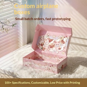 Custom Colorful Super Hard Airplane Shipping Boxes Rectangular <b>Square</b> Corrugated Cardboard Mailers for Ecommerce Packaging - Product Image 5