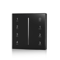Skydance 512 DMX Panel maestro RF2.4G AC Interruptor remoto táctil de pared Atenuador de un solo color Controlador remoto de brillo de 4 zonas
