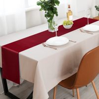 Nouvel arrivage de tapis de table à manger chemin de table en satin rose violet chemin de table pour mariage