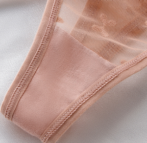 กางเกงชั้นในจีสตริงผู้หญิงแบบขายส่ง สายรัดบาง ผ้าตาข่าย ปักลายดอกไม้ ซีทรู เอวต่ำ เซ็กซี่ ระบายอากาศได้ดี แบบทีแบ็ค - Product Image 6