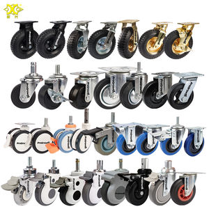 Hoch leistungs verzinkte pneumatische Schwenk platte Rad rolle mit 8-Zoll-Gummi-Luftreifen Hotel gepäckwagen Hardware - Product Image 6