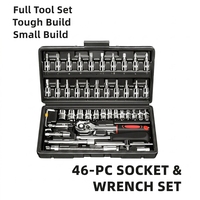 Vente en gros d'usine OEM/ODM : Kit de clés à douilles 46 pièces avec mallette de rangement rigide, ensemble d'outils tout-en-un pour l'automobile et la réparation automobile