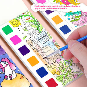 Livres <span class=keywords><strong>de</strong></span> coloriage à l'<span class=keywords><strong>aquarelle</strong></span> sans dégâts, peinture à l'eau, activités <span class=keywords><strong>de</strong></span> <span class=keywords><strong>voyage</strong></span>, cadeaux d'anniversaire, échange <span class=keywords><strong>de</strong></span> cadeaux, cadeaux pour fêtes artistiques - Product Image 4