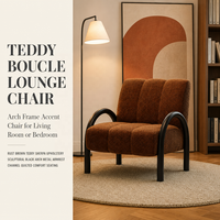 Fauteuil d'appoint en tissu de style moderne pour petit appartement, avec pieds en métal et double accoudoir, pour salon