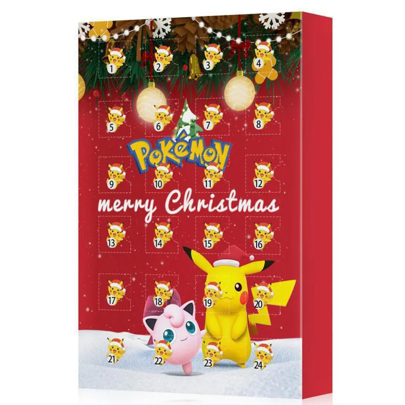 24PCS SET Poke Mon hình giáng sinh Advent lịch quà tặng Kawaii Pikachu Anime figural hành động PVC Mô Hình Kid Poke Mon hình đồ chơi