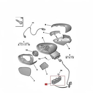 Soporte del interruptor del elevalunas para Citroen Peugeot 308 delantero izquierdo OE 96765927XT - Product Image 4