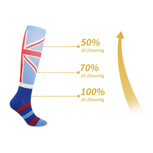 Flag Print Compression Knee High <strong>Socks</strong> 15 Designs <strong>UK</strong> Italy Brazil France Germany Spain Patriotic Sports Fan <strong>Socks</strong> - Product Image 2