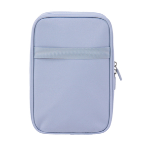 Estuche para lápices de nailon azul claro SENDA con parche de oso y cierre de cremallera, tamaño A5, bolsa para papelería - Product Image 3