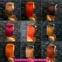 Wig Rambut Asli VR HOT Bone Straight Bob Tanpa Lem, Pakai Langsung, HD Transparent Lace Wig M Lagos, Hairline Melted, Kepadatan 180