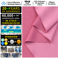 Tissu jersey simple extensible dans les quatre sens 180 g/m² en soie de lait, 95 % polyester 5 % élasthanne, tricot durable pour doublure, cyclisme, laminage et collage