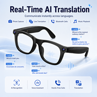 Gafas Inteligentes con Asistente de IA de 13MP, Grabación de Video WiFi, Toma de Fotos HD, Llamadas, Traducción en Tiempo Real, Música, para Hombres y Mujeres