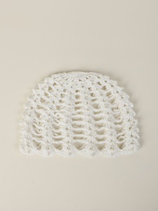 Bonnet en crochet perlé fait main pour femme, style vintage, ajouré en maille, doux, respirant, élastique, avec <span class=keywords><strong>filet</strong></span> à <span class=keywords><strong>cheveux</strong></span> décoratif - Product Image 5