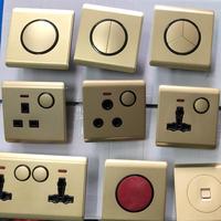 ABUK Interrupteurs et prises électriques muraux modernes 1/2/3/4 gangs 86 EU UK 220V 20A 40A à bouton rond avec néon tactile et 2 ports USB Type-C