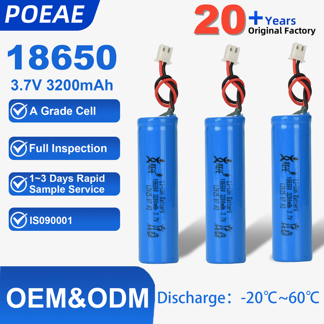 Hot Sales Products Lithium Rechargeable Batteries 3.7v 3200mAh 18650 High Capacity Li Ion Battery with Protection