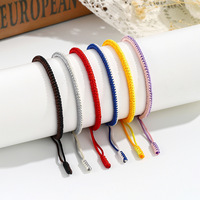 Handmade Waterproof Woven Wax Thread Wrap Simple Rope Knot Bracelet Men and Women Bracelet