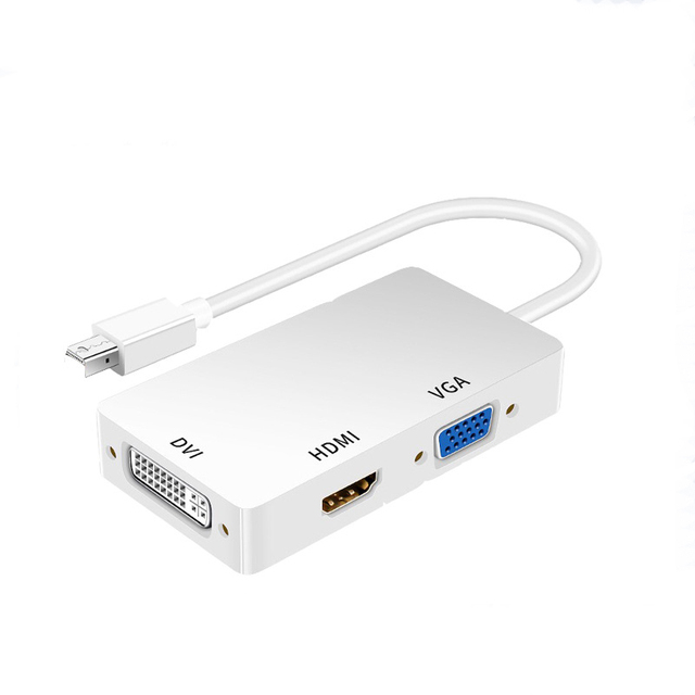Mini Dv to HD-compatible Lightning Mini DP to VGA Interface DVI Three-in-One Adapter Cable Projector Converter 1080