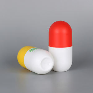 ขวดยาทำจาก HDPE รูปทรงแคปซูลขวดเสริมการพิมพ์สกรีนแบบกำหนดเอง - Product Image 4