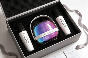 Caixa de Som Mini <span class=keywords><strong>Karaoke</strong></span> Portátil Sem Fio com Microfone Sem Fio/Rádio FM/TF/USB Luz RGB Software de Música Hi-Fi para Home Theatre - Product Image 3