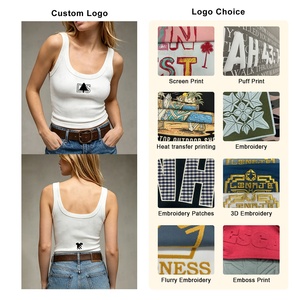 Servicio de Diseño Personalizado, Camiseta sin Mangas para Mujer, Camiseta de Algodón y Elastano con Apliques Bordados, Camiseta sin Mangas de Verano para Mujer - Product Image 6