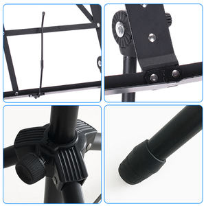 Supporto Musicale Pieghevole con Gambe Rotonde Regolabili in Altezza, per Spartiti di Chitarra, Accessorio per Piccoli Strumenti Musicali - Product Image 4